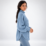 Carlena | Gruby Sweter Oversize z Warkoczowym Splotem