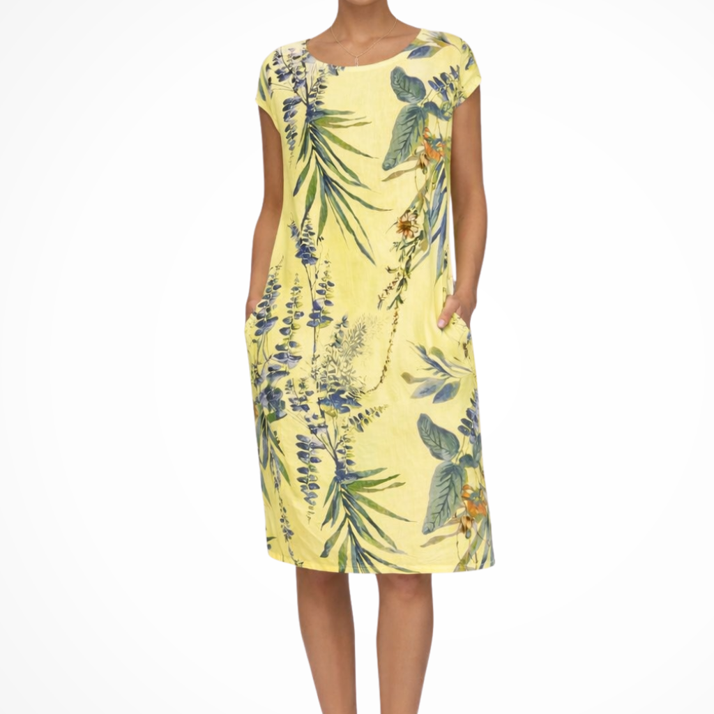 Carlena | Letnia Sukienka Casual z Botanicznym Printem