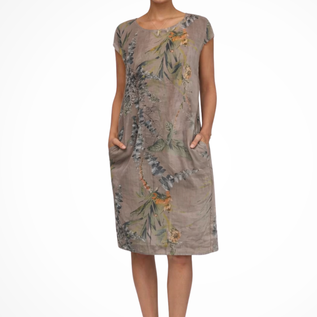 Carlena | Letnia Sukienka Casual z Botanicznym Printem