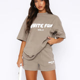 Carlena | Dwuczęściowy sportowy komplet T-shirt i szorty | Nadia