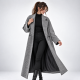 Carlena | Elegancki Płaszcz Oversize z Wełnianym Efektem