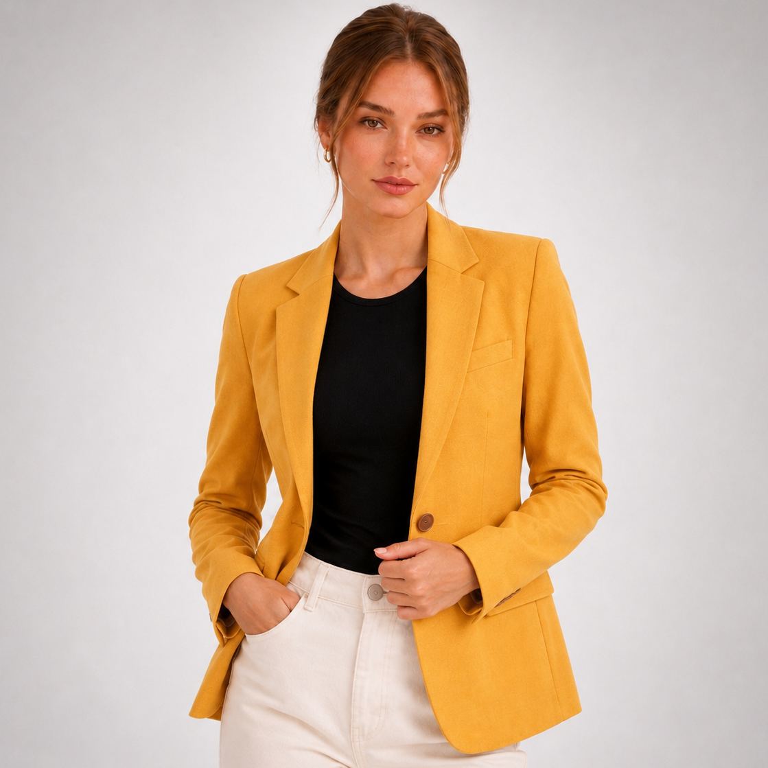 Carlena | Elegancka Marynarka o Dopasowanym Kroju