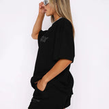 Carlena | Dwuczęściowy sportowy komplet T-shirt i szorty | Nadia