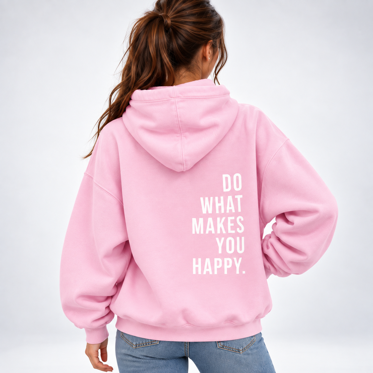 Carlena | Bluza Oversize z Nadrukiem na Plecach