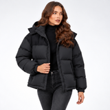 Carlena | Ocieplana Kurtka Puffer z Regulowanym Kapturem
