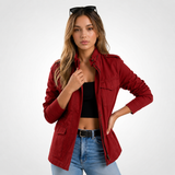 Carlena | Lekka Kurtka na Zamek w Stylu Casual