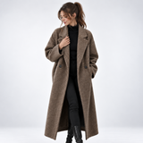 Carlena | Elegancki Płaszcz Oversize z Wełnianym Efektem
