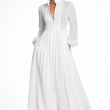 Winifred | Women Long Sleeve Button Front Garden PartyMaxi Dress with Pockets