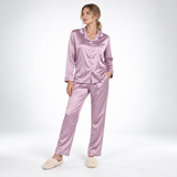 Carlena | Elegancka Satynowa Piżama Dwuczęściowa