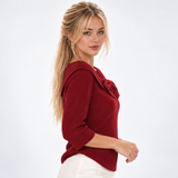 Carlena | Elegancki Sweter z Ozdobną Kokardą