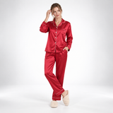 Carlena | Elegancka Satynowa Piżama Dwuczęściowa