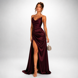 Carlena | Elegancka Sukienka Maxi Bez Ramiączek z Rozcięciem