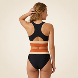 Carlena | Damskie Bikini Color Block z Topem Sportowym