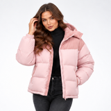 Carlena | Ocieplana Kurtka Puffer z Regulowanym Kapturem