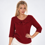 Carlena | Elegancki Sweter z Ozdobną Kokardą