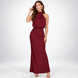 Carlena | Elegancka sukienka damska midi z satynowym wykończeniem lekka i stylowa