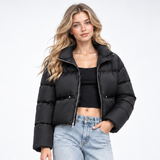 Carlena | Krótka Kurtka Puffer o Minimalistycznym Kroju