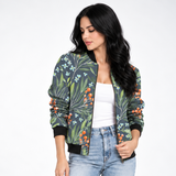 Carlena | Lekka Kurtka Bomber w Kwiatowy Wzór