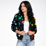Carlena | Lekka Kurtka Bomber w Kwiatowy Wzór