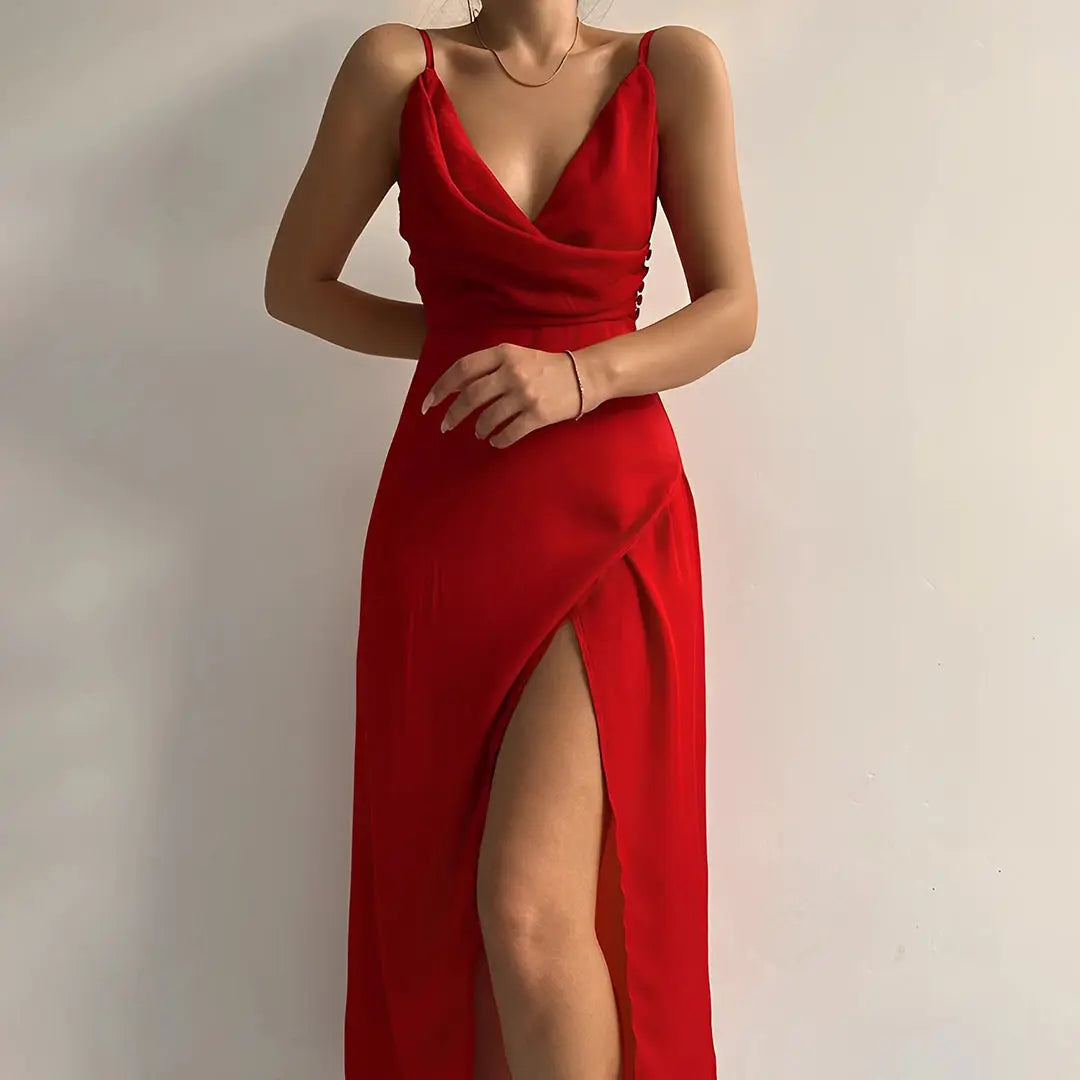 Carlena | Elegancka sukienka z dekoltem w serek o klasycznym kroju | Izabela