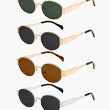 Carlena | Owalne okulary przeciwsłoneczne retro z metalową oprawką UV400