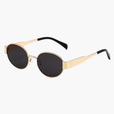 Carlena | Owalne okulary przeciwsłoneczne retro z metalową oprawką UV400