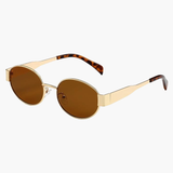 Carlena | Owalne okulary przeciwsłoneczne retro z metalową oprawką UV400