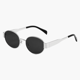 Carlena | Owalne okulary przeciwsłoneczne retro z metalową oprawką UV400