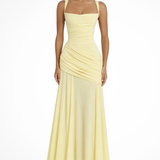 Carlena | Elegancka Sukienka Maxi z Kwadratowym Dekoltem