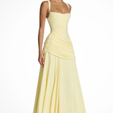 Carlena | Elegancka Sukienka Maxi z Kwadratowym Dekoltem