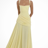 Carlena | Elegancka Sukienka Maxi z Kwadratowym Dekoltem