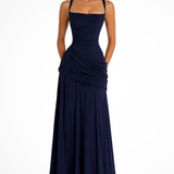 Carlena | Elegancka Sukienka Maxi z Kwadratowym Dekoltem