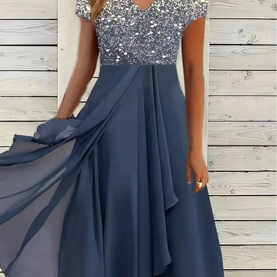 Carlena | Elegancka Sukienka Koktajlowa Midi z Kwiatowym Topem
