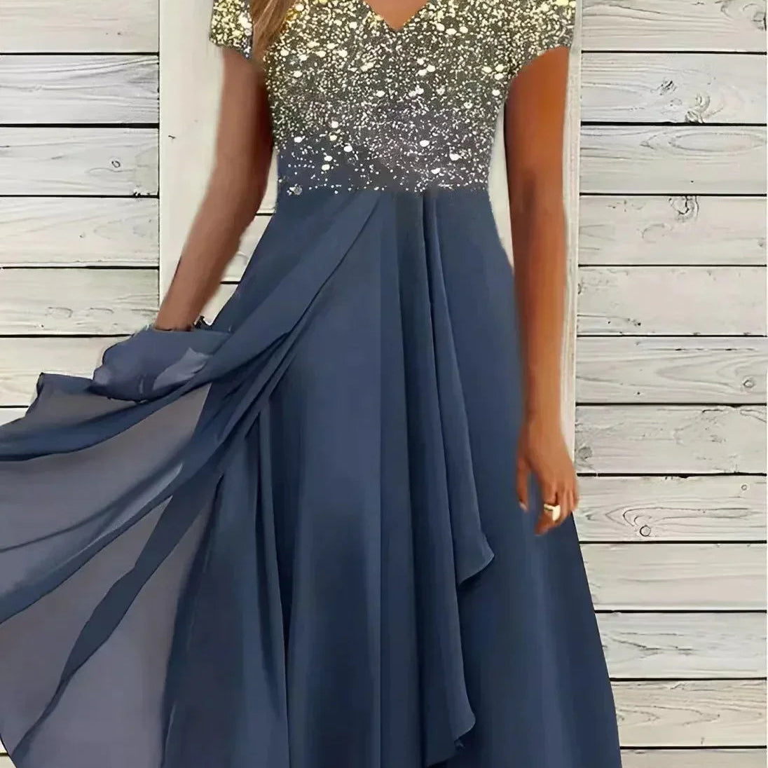 Carlena | Elegancka Sukienka Koktajlowa Midi z Kwiatowym Topem