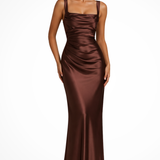 Carlena | Elegancka sukienka maxi z kwadratowym dekoltem