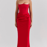 Carlena | Elegancka gorsetowa sukienka maxi bez ramiączek