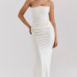 Carlena | Elegancka gorsetowa sukienka maxi bez ramiączek