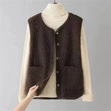 Gilet Sans Manches à Boutons pour Femme | Idéal pour la Superposition en Automne et Hiver