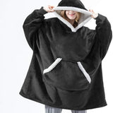 Carlena | Oversize bluza koc premium z kapturem i miękkim sherpa