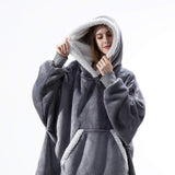 Carlena | Oversize bluza koc premium z kapturem i miękkim sherpa