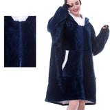 Carlena | Oversize bluza koc premium z kapturem i miękkim sherpa