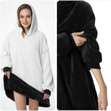 Carlena | Oversize bluza koc premium z kapturem i miękkim sherpa
