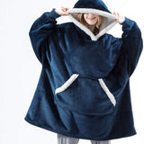 Carlena | Oversize bluza koc premium z kapturem i miękkim sherpa