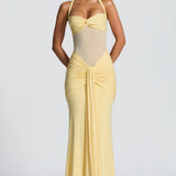 Carlena | Elegancka sukienka maxi z dekoltem halter