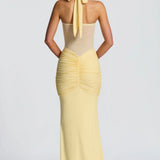Carlena | Elegancka sukienka maxi z dekoltem halter