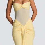 Carlena | Elegancka sukienka maxi z dekoltem halter