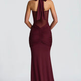 Carlena | Elegancka sukienka maxi z dekoltem halter