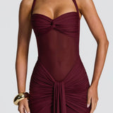 Carlena | Elegancka sukienka maxi z dekoltem halter
