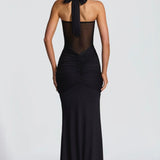 Carlena | Elegancka sukienka maxi z dekoltem halter