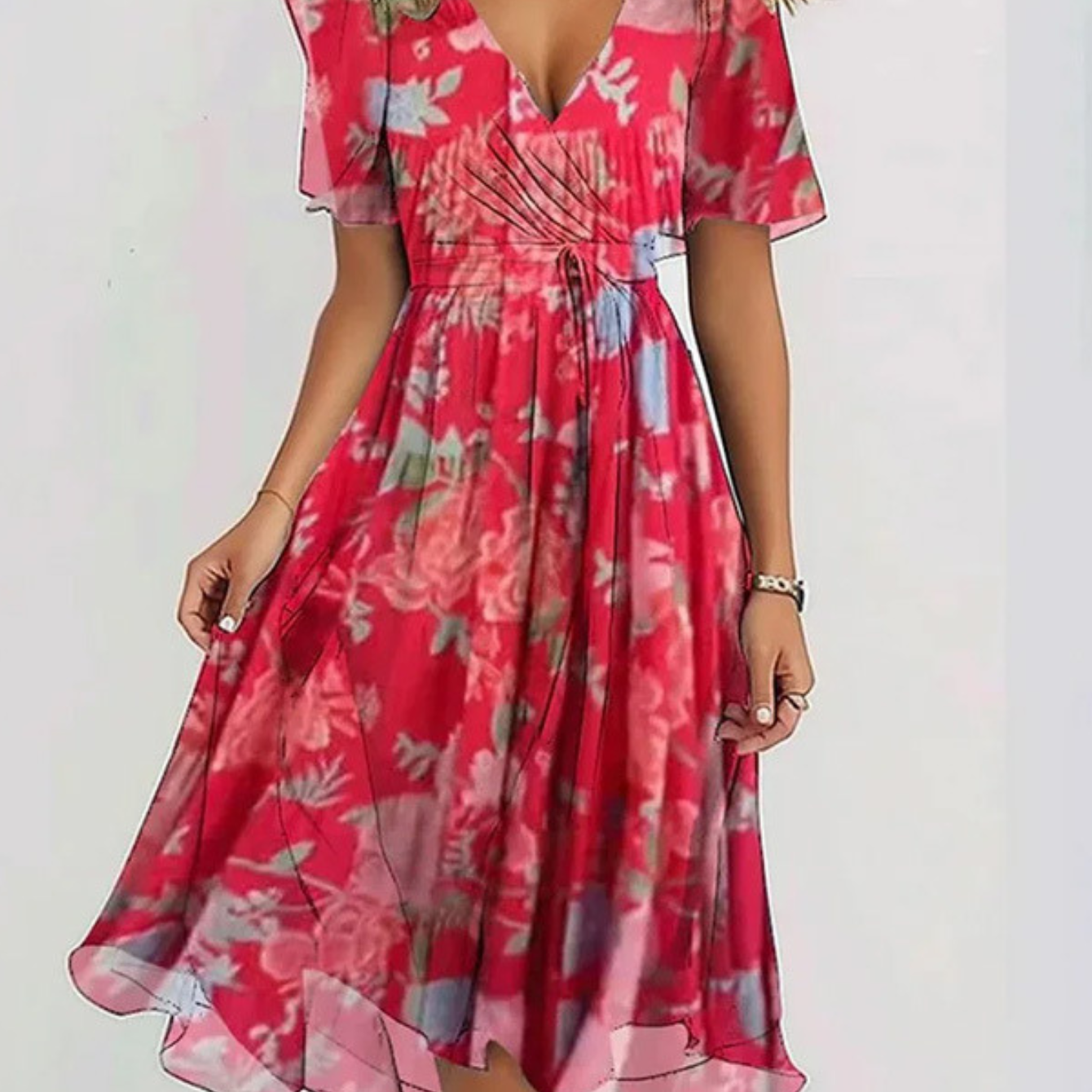 Carlena | Letnia Sukienka Boho-Chic z Kwiatowym Printem